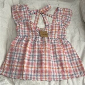 Blu Pepper Pink and Purple Ruffled Blouse